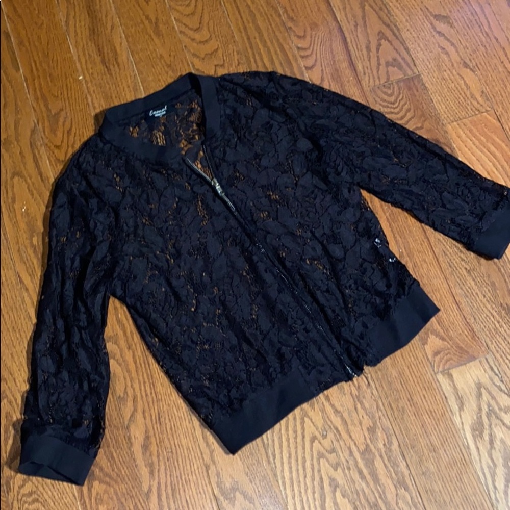 Marisa casual Black lace zip up